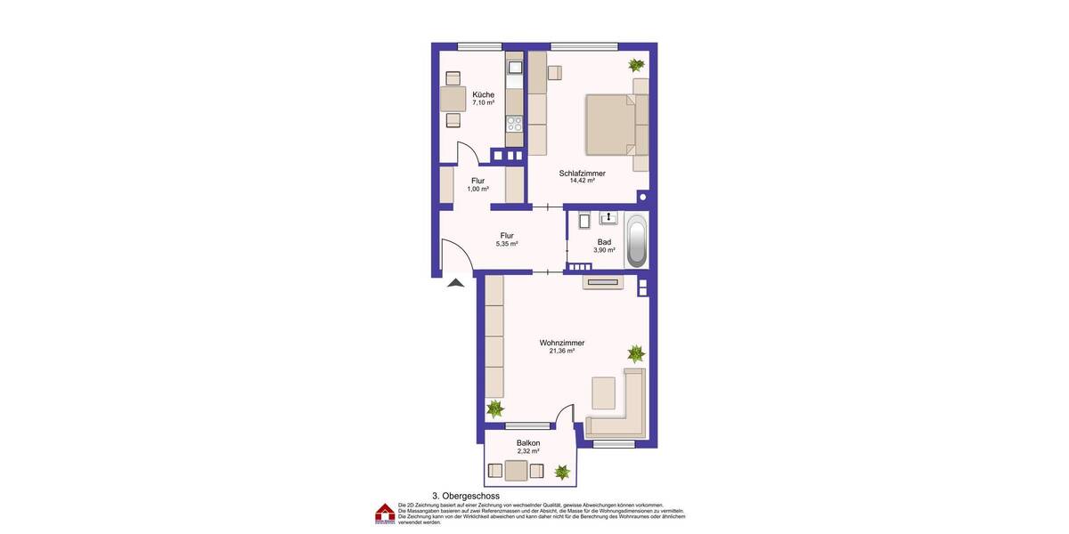 Etagenwohnung Köln / Neuehrenfeld Neuehrenfeld - 2 Zimmer, 55 m&sup2;, 259.000&euro; | Angebot:26331801