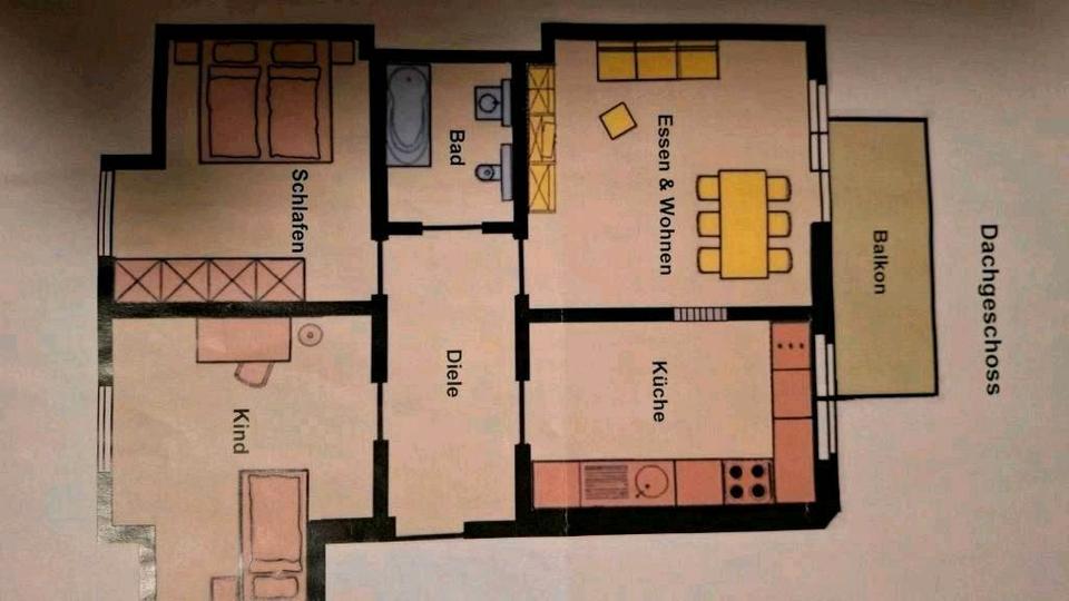 Dachgeschoßwohnung Hamm Daberg - 4 Zimmer, 69 m&sup2;, 139.000&euro; | Angebot:25172981