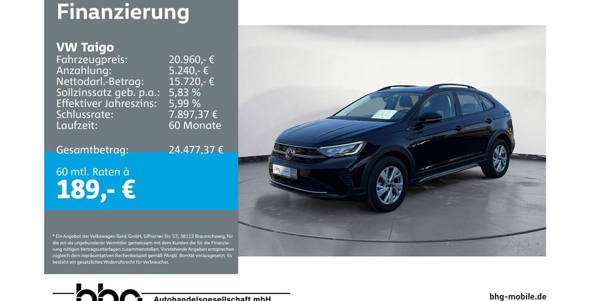 VW Taigo 8.594 km 20.390 &euro; Mössingen 72116