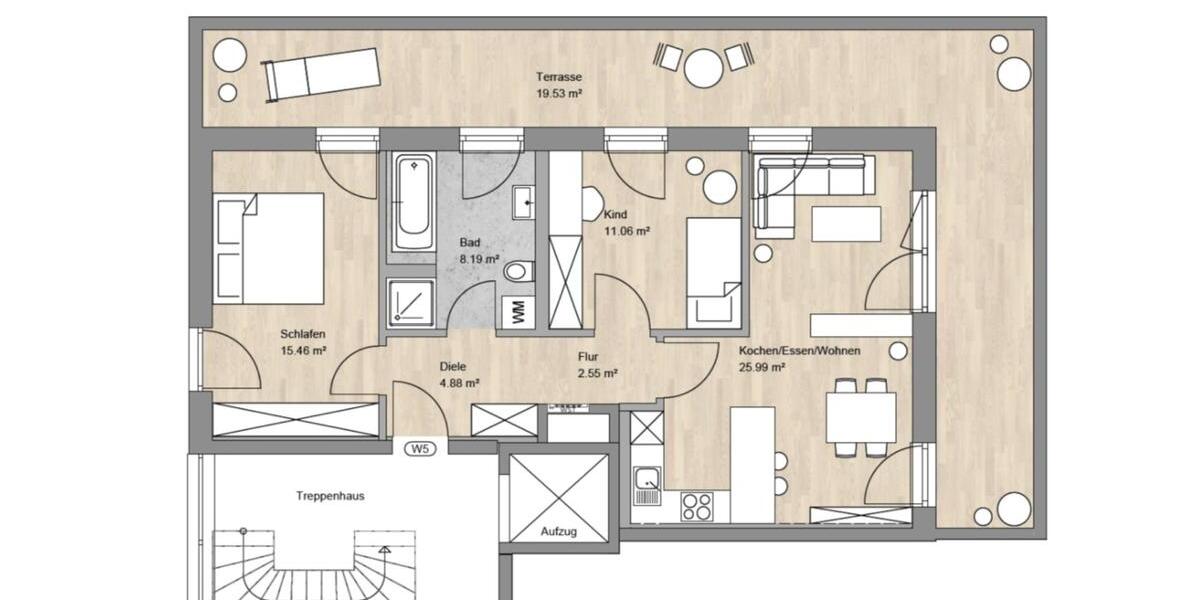 Eigentumswohnung 87,66m² inklusive Balkon, und 2 Stellplätze 3 zimmer