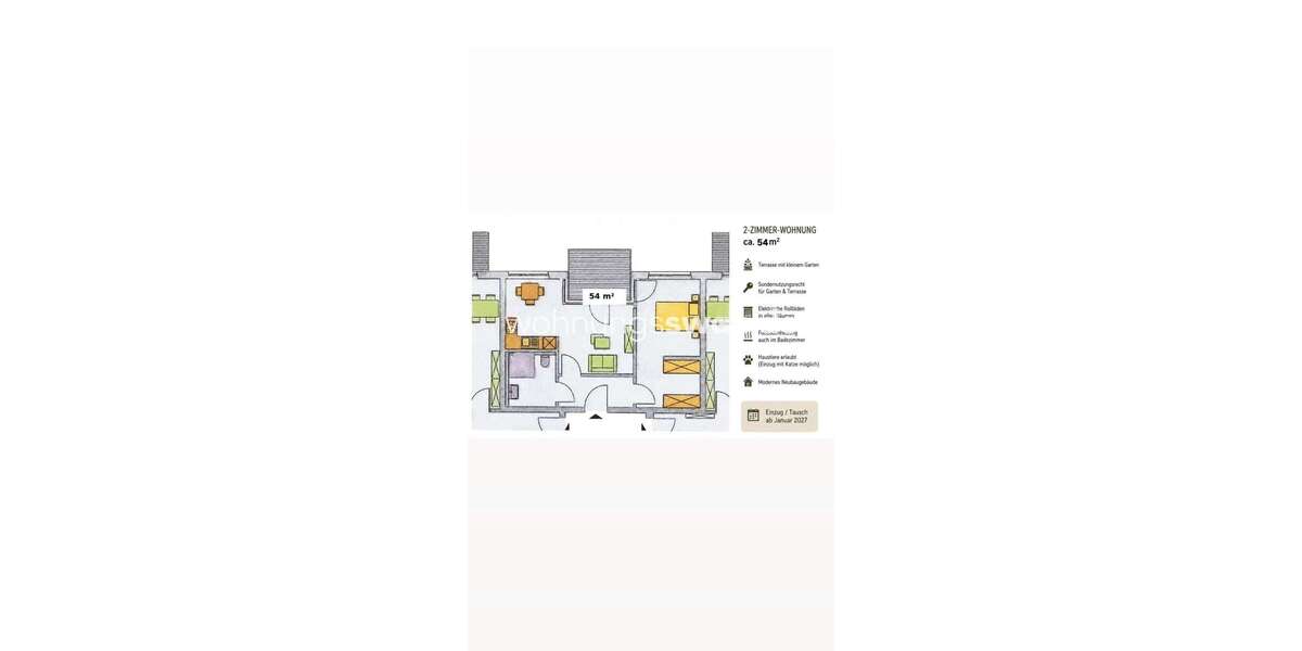 Etagenwohnung Potsdam - 2 Zimmer, 56 m&sup2;, 864&euro; | Angebot:27121639