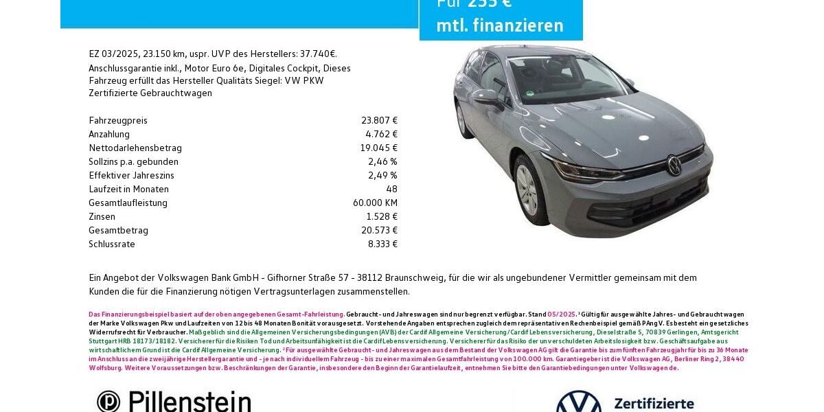 VW Golf 23.450 km 23.807 &euro; Fürth 90762
