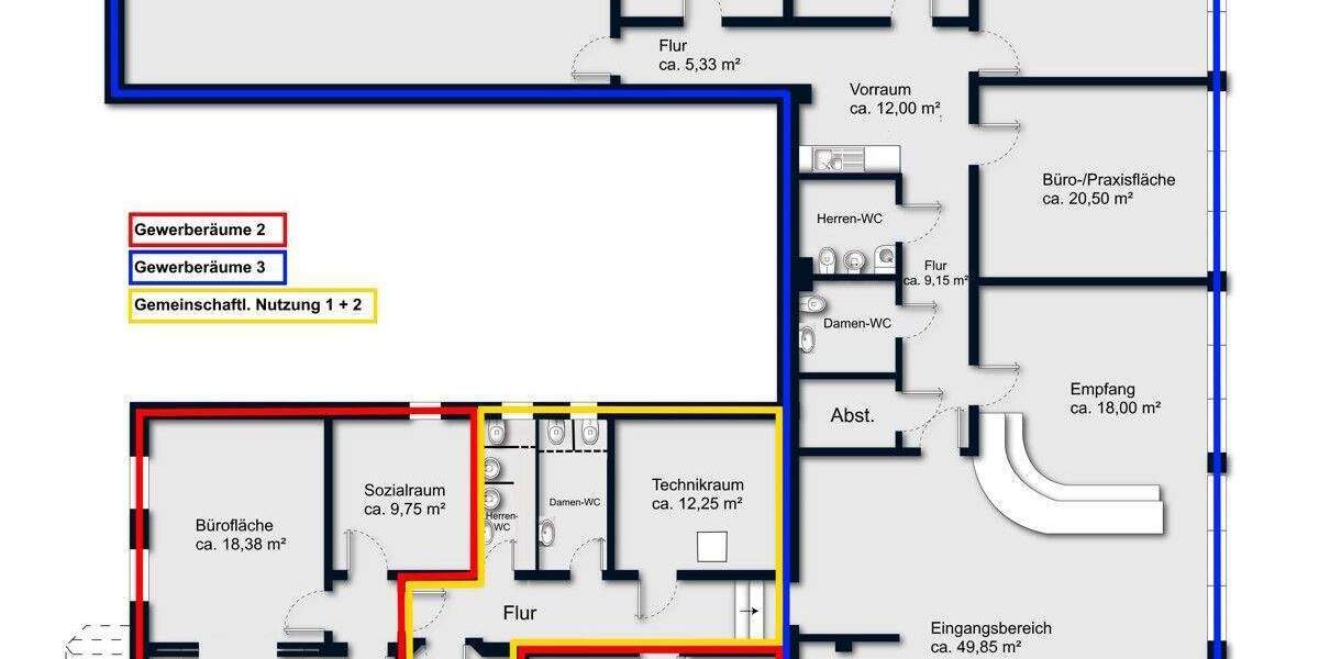 Gewerbeobjekt Bremen Burgdamm - 2 Zimmer, 60 m&sup2;, 550&euro; | Angebot:25537209