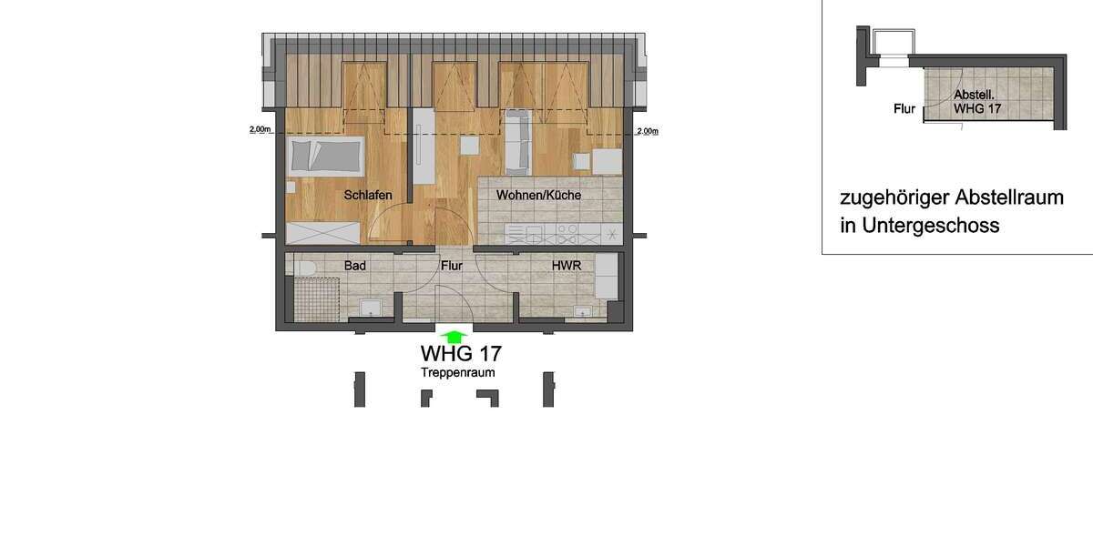 Etagenwohnung Dahlem - 2 Zimmer, 52 m&sup2;, 625&euro; | Angebot:19597289