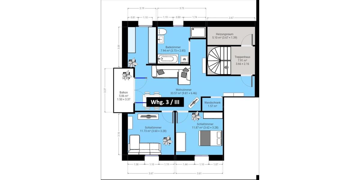 Etagenwohnung Falkensee - 3 Zimmer, 69 m&sup2;, 1.300&euro; | Angebot:24750449