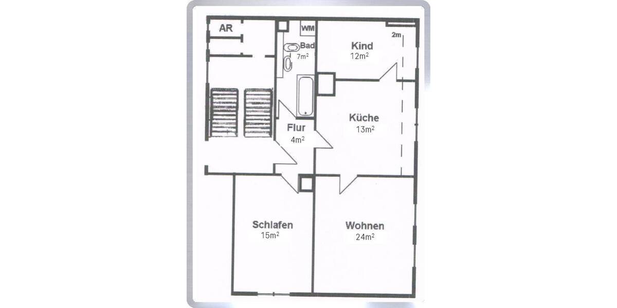 Etagenwohnung Mittweida - 3 Zimmer, 75 m&sup2;, 560&euro; | Angebot:26834293