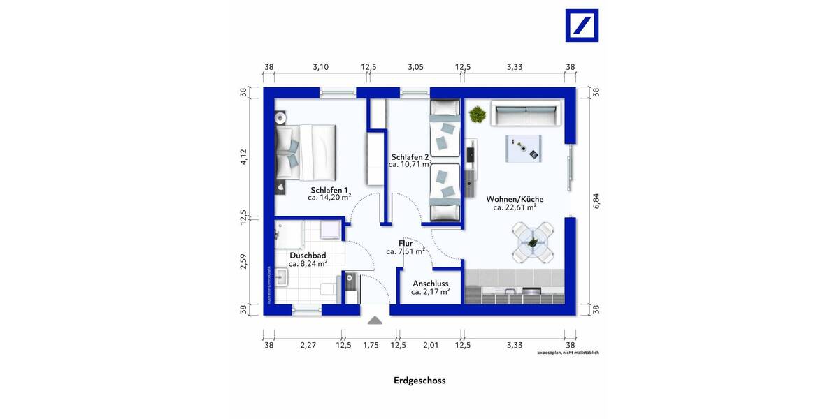 Bungalow Wurster Nordseeküste Neufeld - 3 Zimmer, 65 m&sup2;, 349.000&euro; | Angebot:26768272