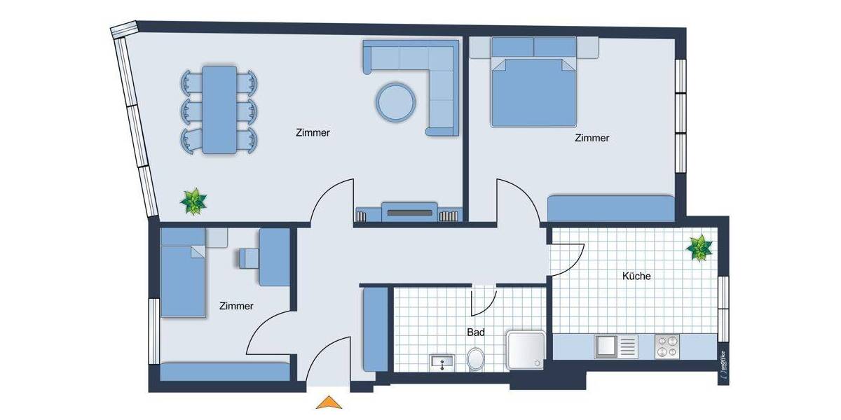 Etagenwohnung Hamburg Eilbek - 2 Zimmer, 73 m&sup2;, 1.606&euro; | Angebot:26904097