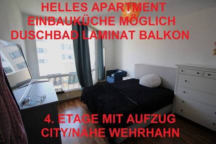 HELLES APARTMENT BALKON EINBAUKÜCHE MÖGL. DUSCHBAD LAMINAT 4. ETAGEAUFZUG CITYNÄHE WEHRHAHN