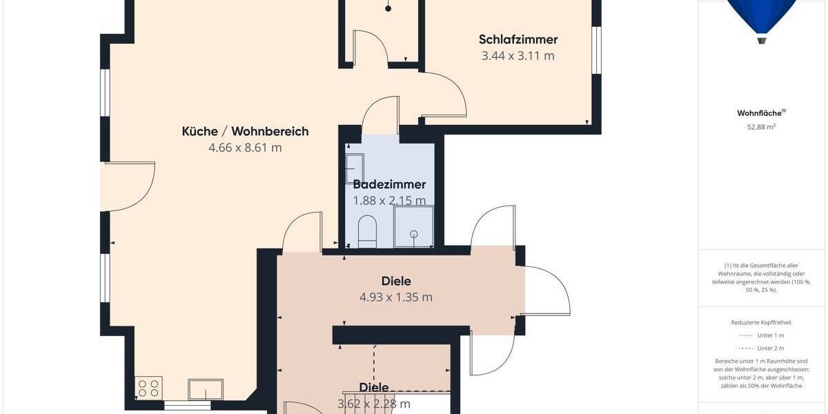 Etagenwohnung Losheim am See / Hausbach Hausbach - 2 Zimmer, 53 m&sup2;, 99.000&euro; | Angebot:26703077