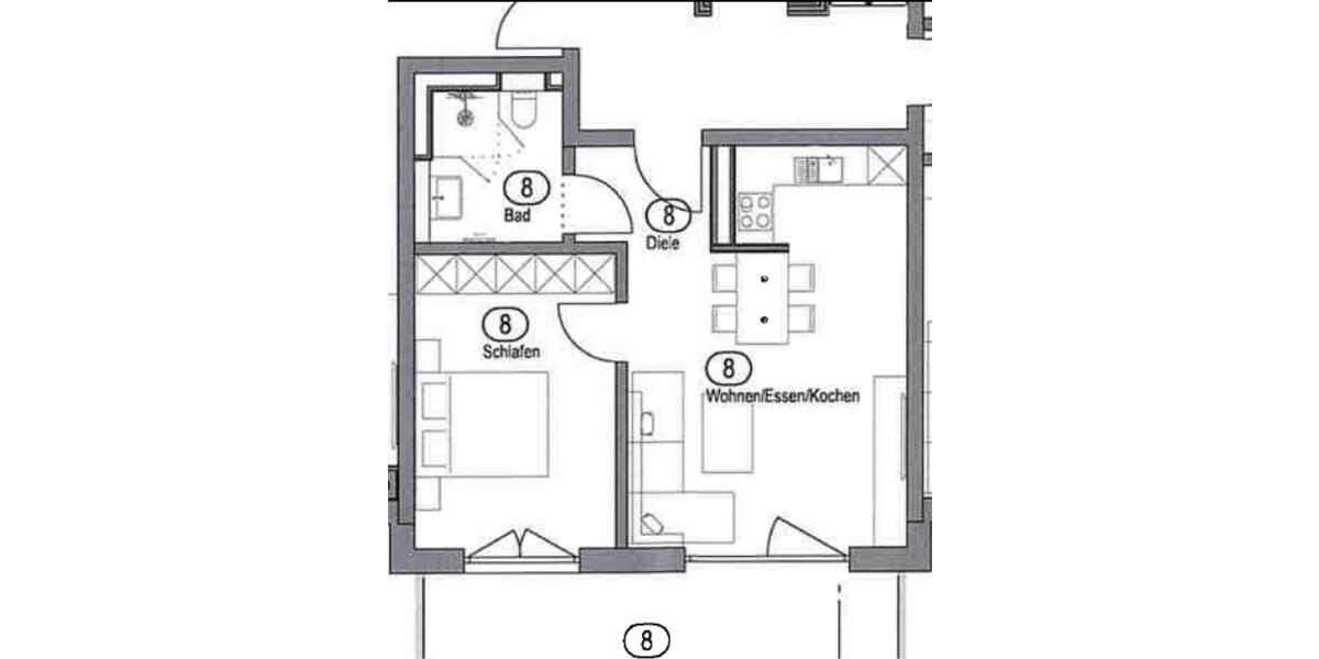 Erdgeschoßwohnung Viechtach - 2 Zimmer, 56 m&sup2;, 644&euro; | Angebot:26423260
