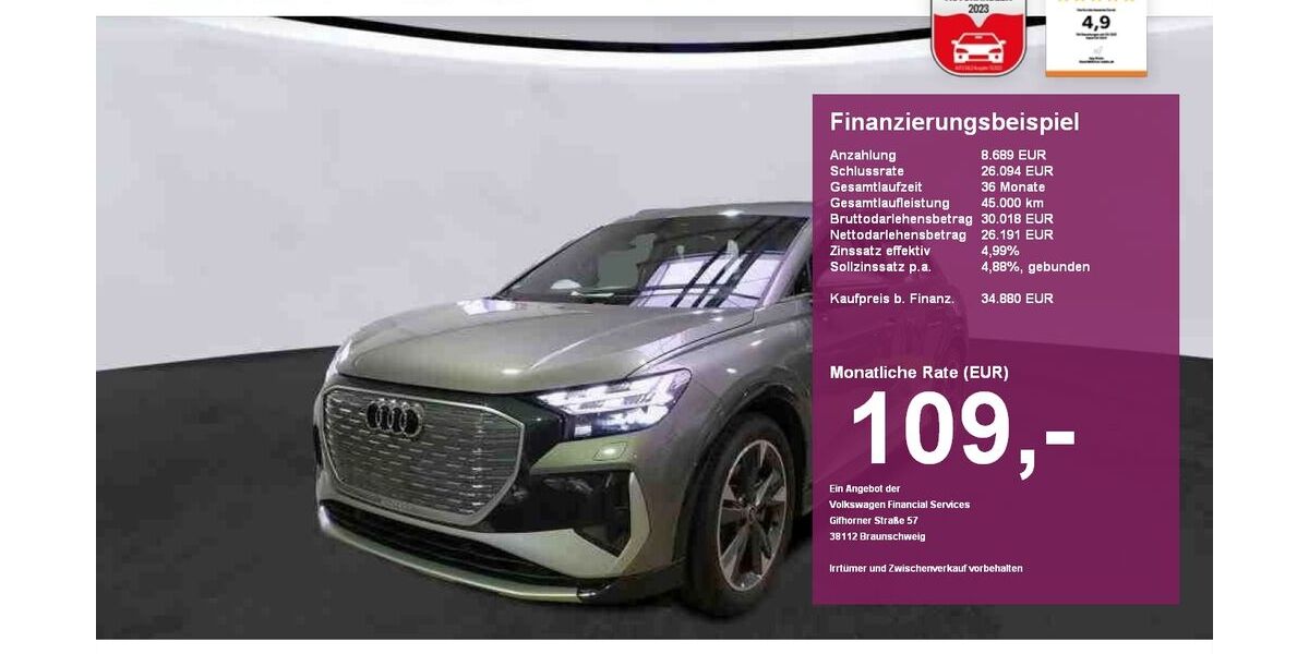 Audi Q4 e-tron 24.500 km 34.880 &euro; Albbruck 79774