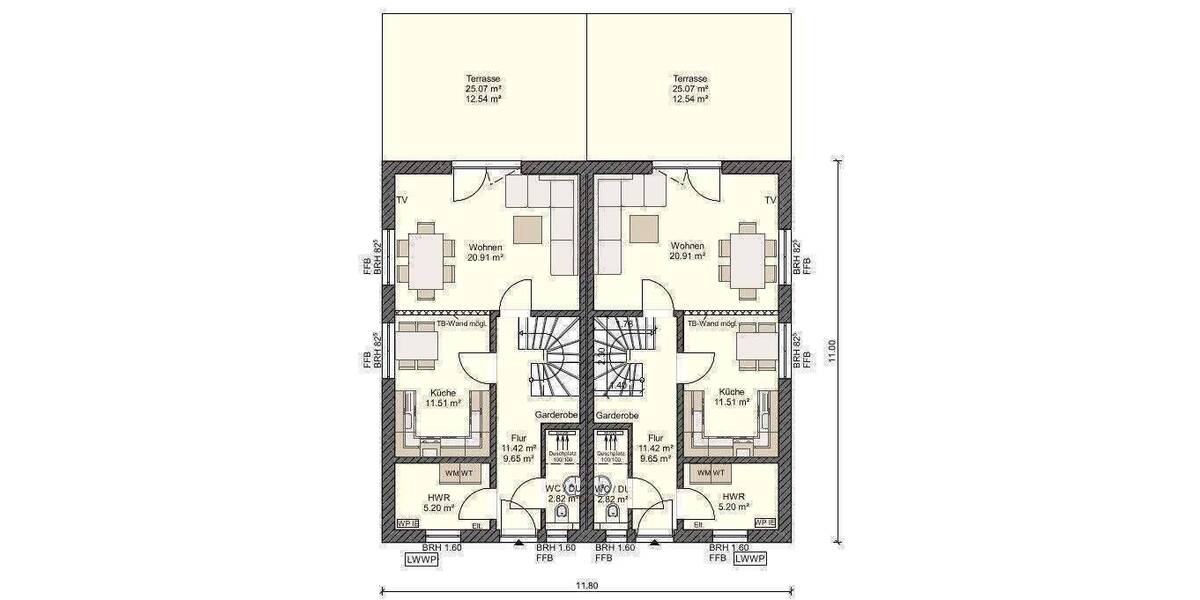 Doppelhaushälfte Stralsund Grünthal-Viermorgen - 4 Zimmer, 105 m&sup2;, 296.165&euro; | Angebot:26819899