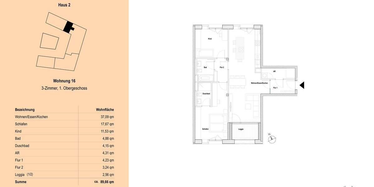 Etagenwohnung Landsberg am Lech Landsberg - 3 Zimmer, 89 m&sup2;, 799.900&euro; | Angebot:25815573