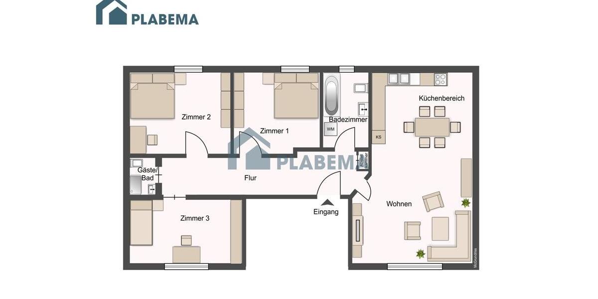 Dachgeschoßwohnung Schwerin - 4 Zimmer, 105 m&sup2;, 1.417&euro; | Angebot:26645278