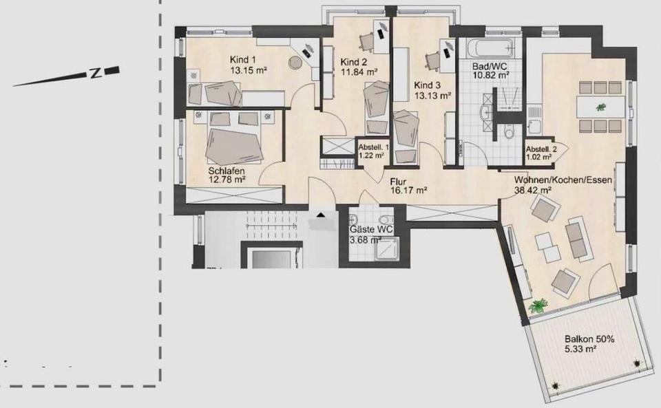 Etagenwohnung Chemnitz Kapellenberg - 5 Zimmer, 128 m&sup2;, 495.000&euro; | Angebot:27029014