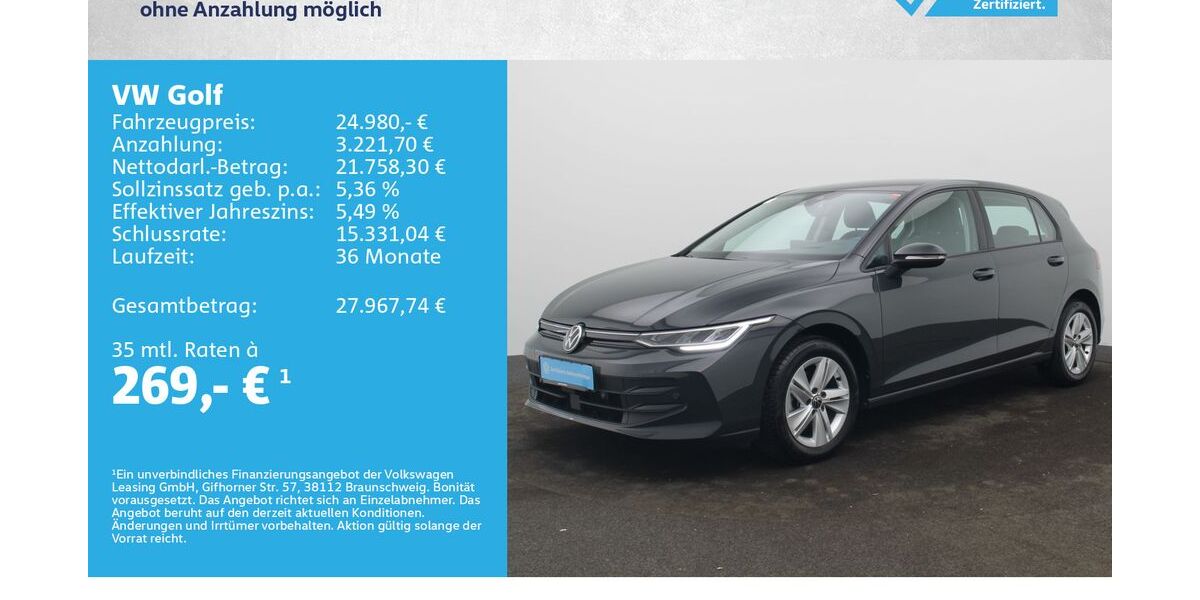 VW Golf 24.500 km 23.980 &euro; Würzburg 97076