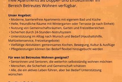 Apartments im Betreuten Wohnen Daheim am Regen 2 zimmer