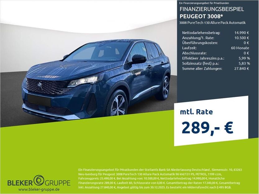Peugeot 3008 24.704 km 25.490 € Dülmen 48249