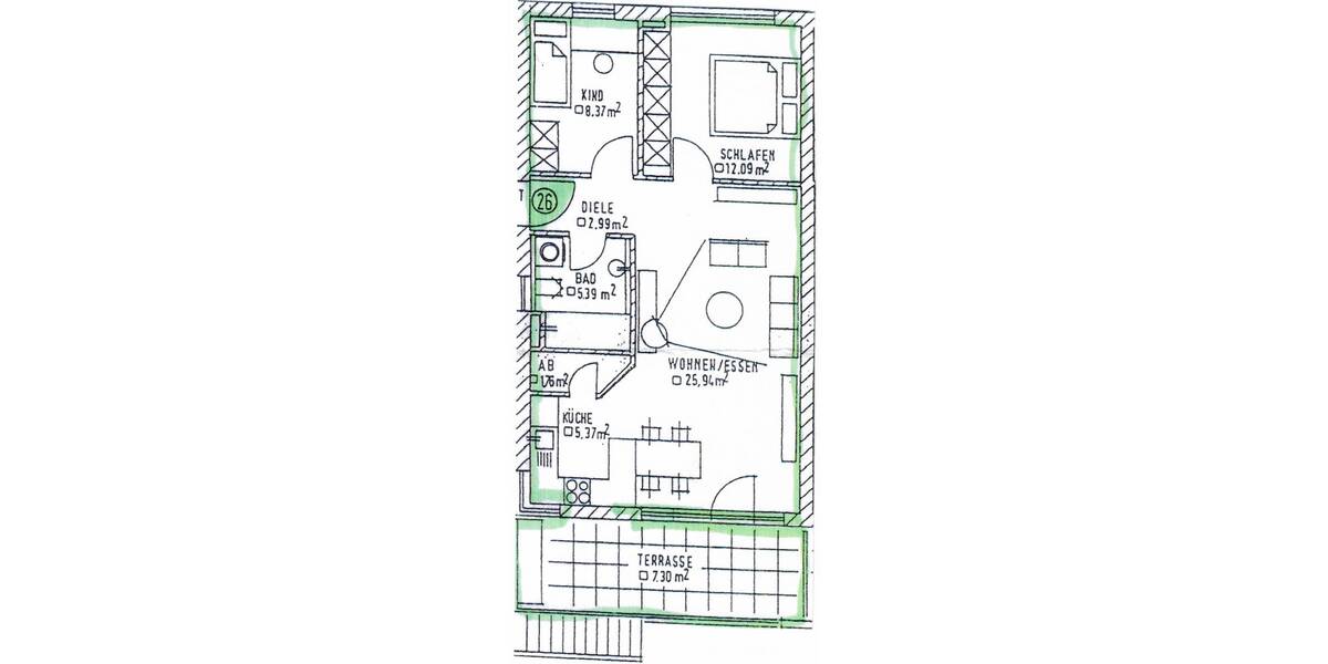 Etagenwohnung Burkhardtsdorf - 3 Zimmer, 67 m&sup2;, 82.500&euro; | Angebot:20046899