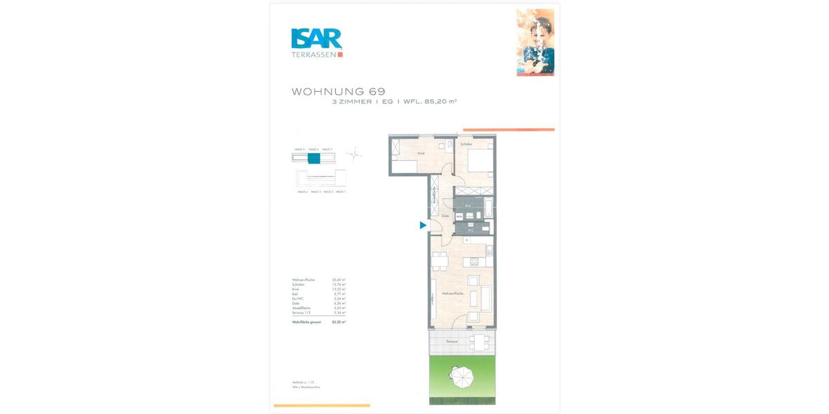 Erdgeschoßwohnung München Sendling-Westpark - 3 Zimmer, 85 m&sup2;, 2.500&euro; | Angebot:25046182