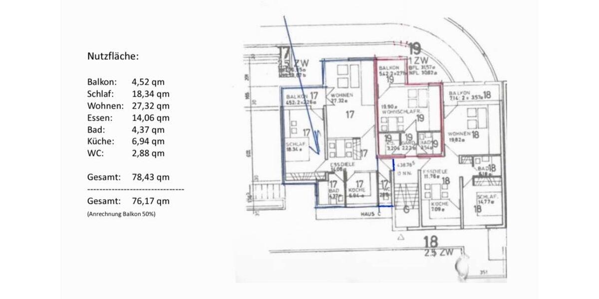 Etagenwohnung Regensburg Ganghofersiedlung - 2.5 Zimmer, 74 m&sup2;, 359.000&euro; | Angebot:27292062