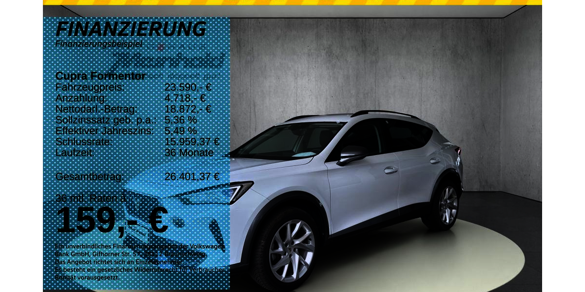 Cupra Formentor 17.600 km 23.590 &euro; Auerbach/Rebesgrün 08209