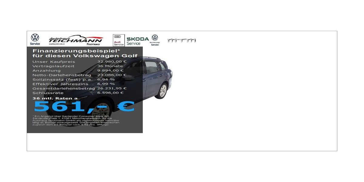 VW Golf 6.551 km 32.980 &euro; Todtnau 79674