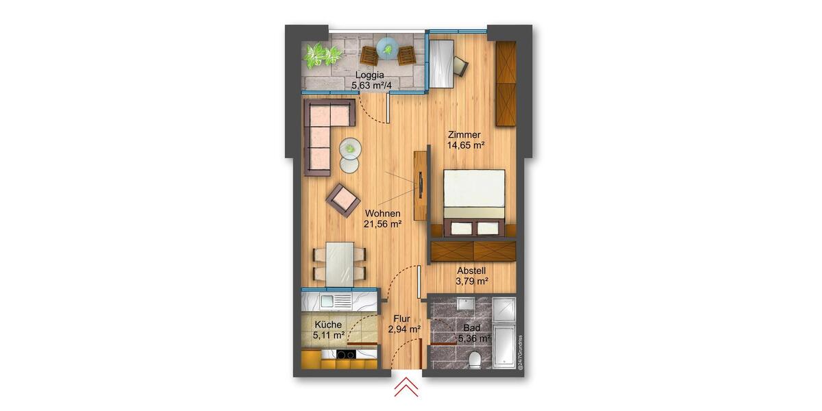 Etagenwohnung Achim - 2 Zimmer, 55 m&sup2;, 625&euro; | Angebot:26407986