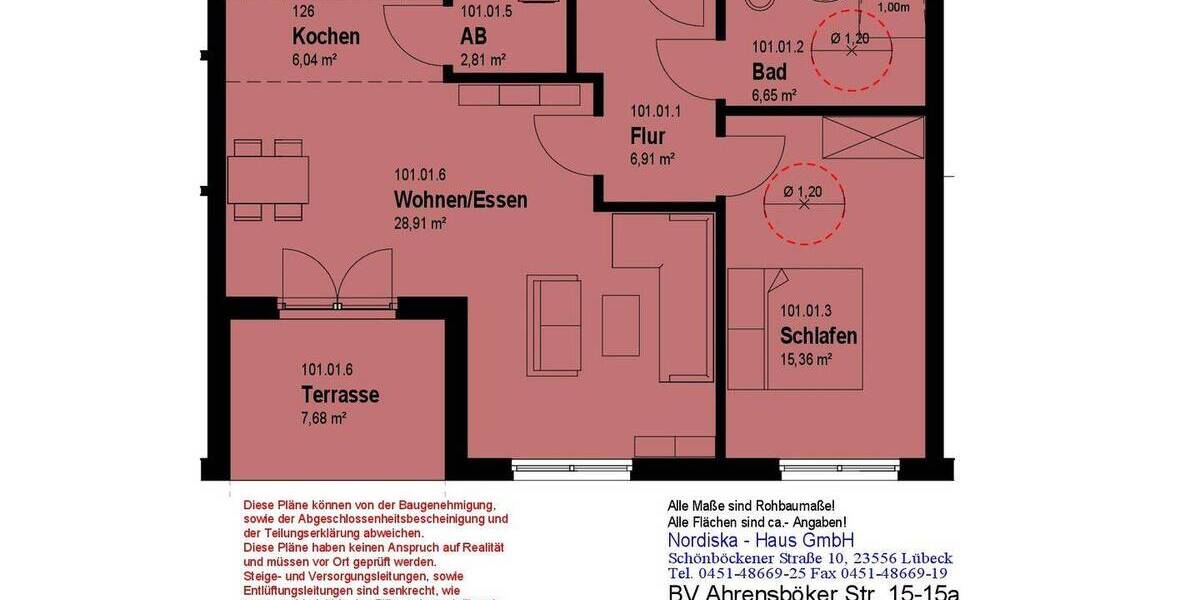 Terrassenwohnung Stockelsdorf - 2 Zimmer, 370.000&euro; | Angebot:26108065