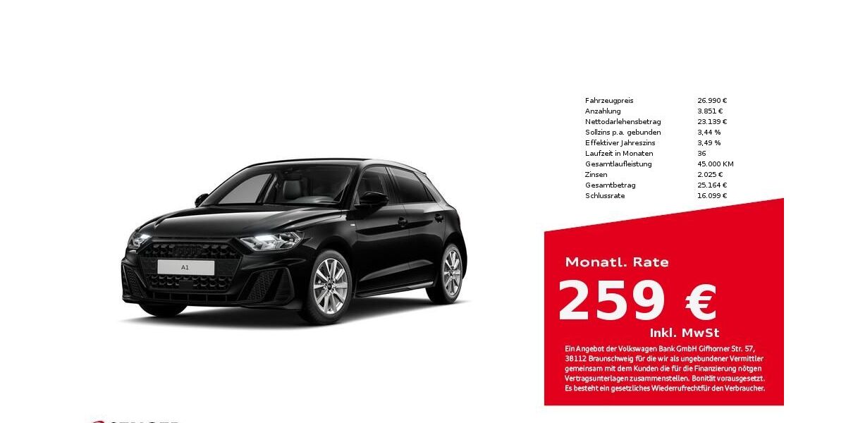 Audi A1 1.425 km 26.990 &euro; Bielefeld 33609