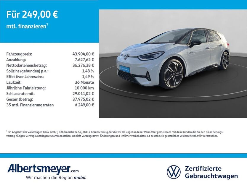 VW ID.3 4.297 km 43.904 € Leinefelde-Worbis/DE 37327