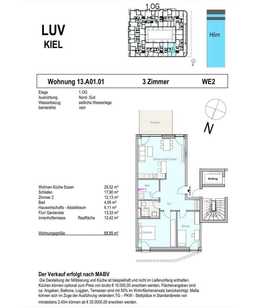 Wohnung zum Kaufen in Kiel 426.480 € 88.85 m²