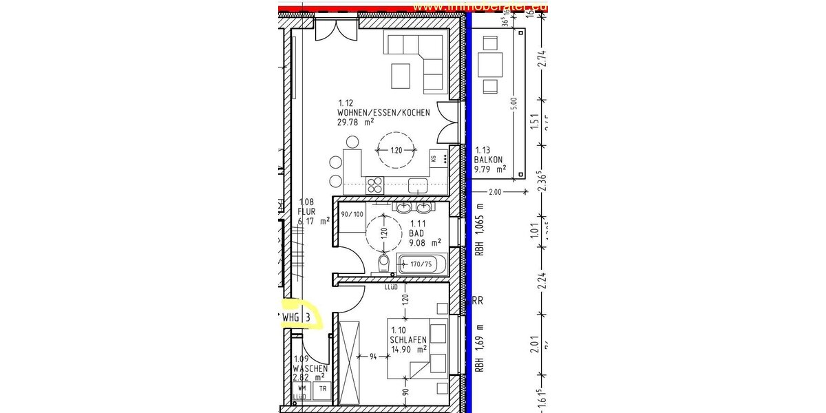 Erstbezug 2-Zi-Whg. mit 67,65 m² WFL KfW-40 -QNG zertifiziert mit Balkon und Terrasse moderner Grundriss mit offener Küche. - Erdgeschoßwohnung Windischeschenbach | Angebot:25057591