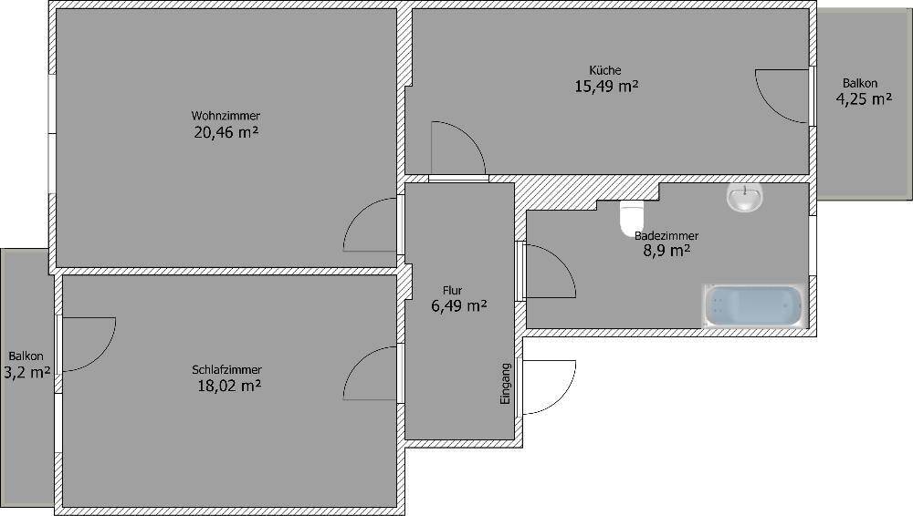 Etagenwohnung Riesa Altriesa - 2 Zimmer, 73 m&sup2;, 395&euro; | Angebot:25985365
