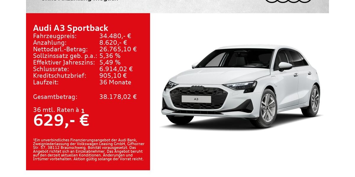 Audi A3 7.500 km 34.480 &euro; Kitzingen 97318