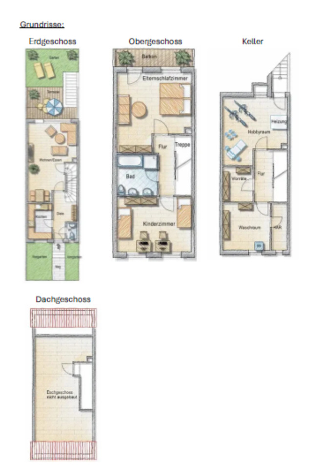 Schönes und modernisiertes 3-Zimmer-Reihenhaus zur Miete in Neuss