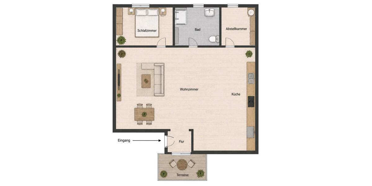 Erdgeschoßwohnung Bremervörde - 2 Zimmer, 52 m&sup2;, 550&euro; | Angebot:26327342