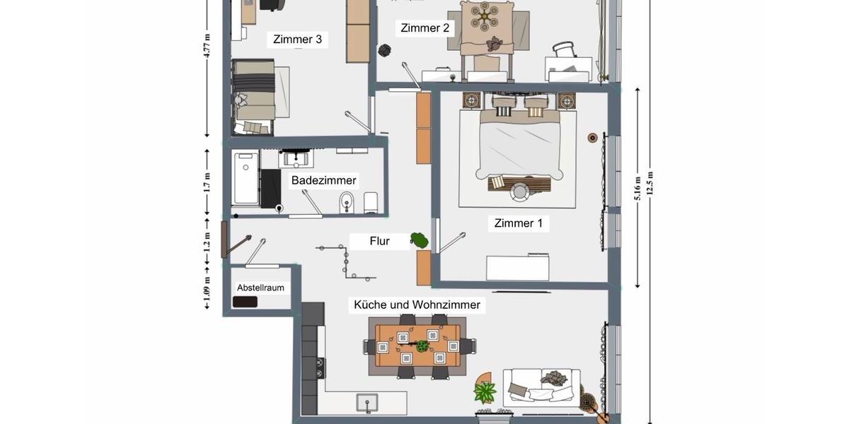 Hochparterre Gersthofen - 4 Zimmer, 102 m&sup2;, 499.000&euro; | Angebot:23164999