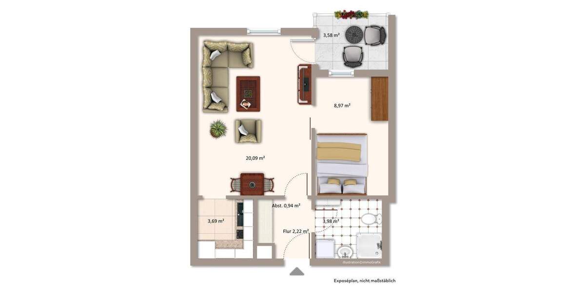 Etagenwohnung Bad Birnbach Asenham - 2 Zimmer, 39 m&sup2;, 120.000&euro; | Angebot:24182306