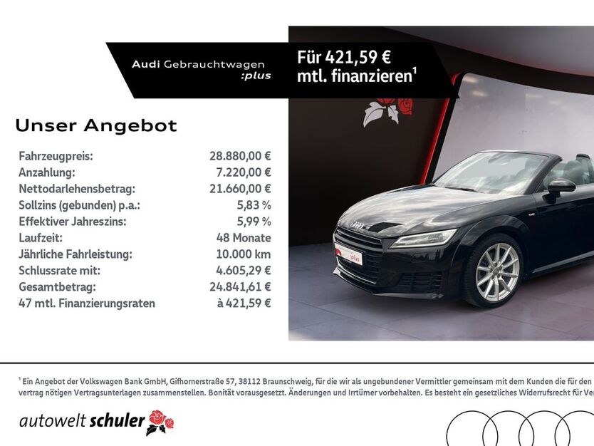 Audi TT 42.597 km 28.880 € Villingen-Schwenningen 78052