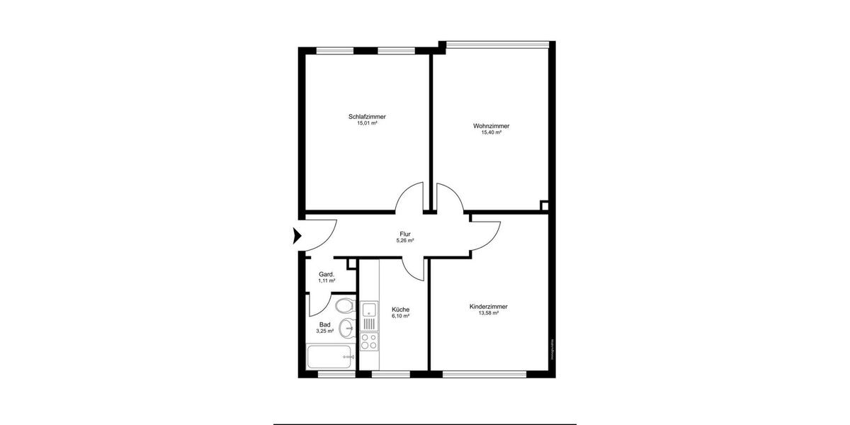 Erdgeschoßwohnung Wedel - 3 Zimmer, 60 m&sup2;, 160.000&euro; | Angebot:25976108
