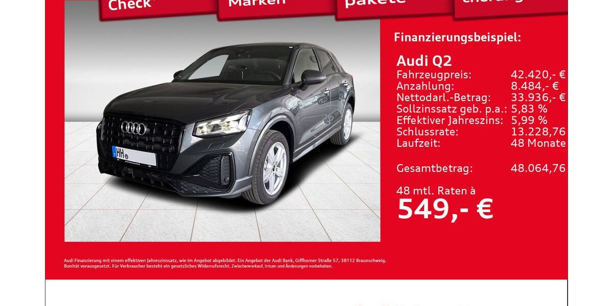 Audi Q2 1.890 km 42.420 &euro; Hamburg 22419