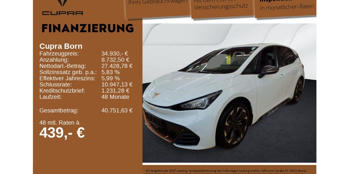 Cupra Born 5.624 km 34.930 &euro; Neu-Ulm 89231