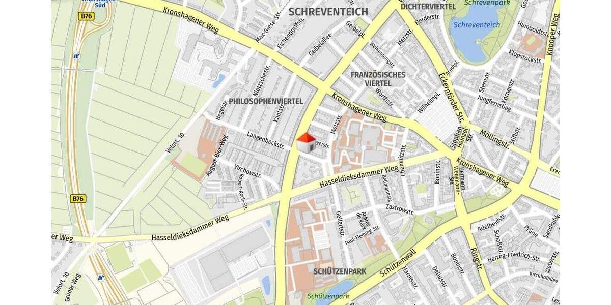 Etagenwohnung Kiel Schreventeich - 3 Zimmer, 72 m&sup2;, 700&euro; | Angebot:25370833
