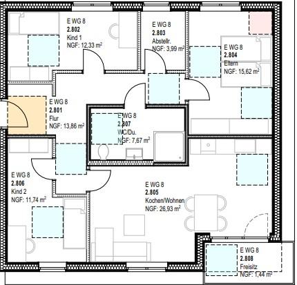 Etagenwohnung Lotte - 4 Zimmer, 94 m&sup2;, 1.128&euro; | Angebot:26145198