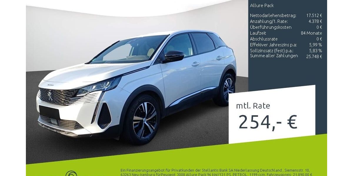 Peugeot 3008 48.258 km 21.890 &euro; Dülmen 48249
