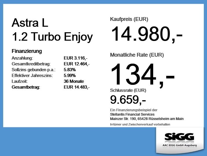 Opel Astra 51.500 km 14.980 &euro; Meitingen 86405
