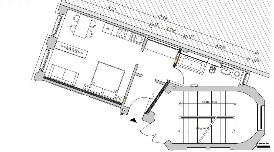 Etagenwohnung Leipzig Mitte - 1 Zimmer, 41 m&sup2;, 199.000&euro; | Angebot:26696915