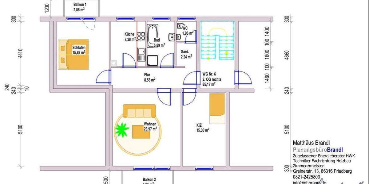 Etagenwohnung Königsbrunn - 3 Zimmer, 85 m&sup2;, 359.000&euro; | Angebot:25263016